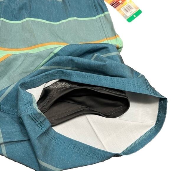 Hang Ten Men's Swim Trunks Shorts Swimwear Green Aqua Size XL NWT - Picture 3 of 10